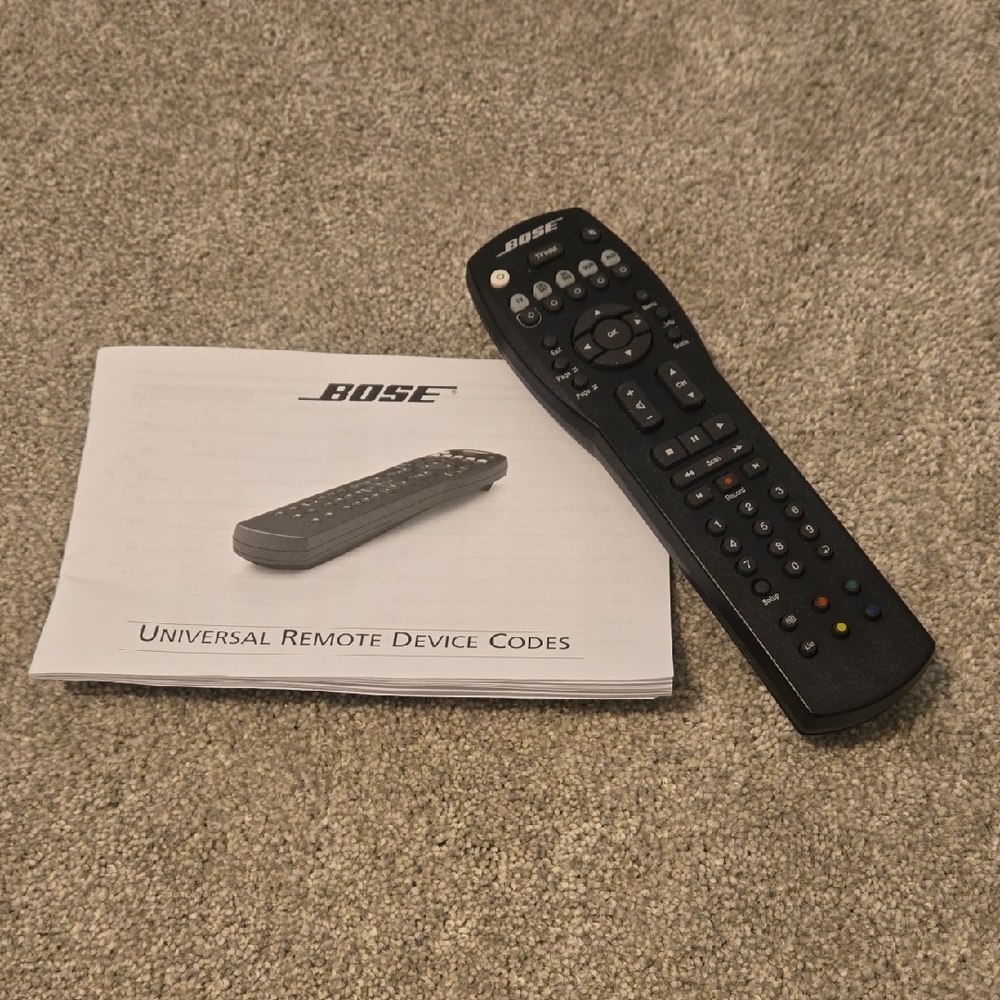 Bose Black Universal Remote with Device Codes Manual